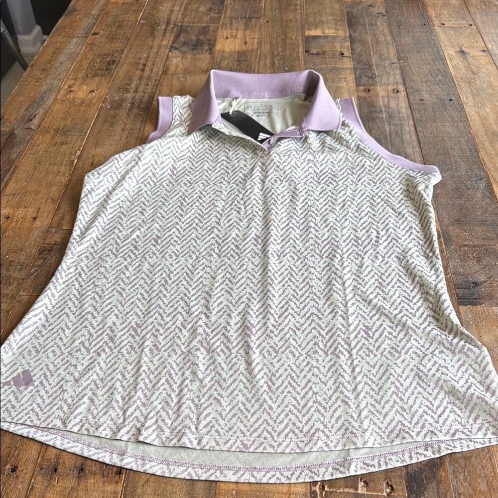Adidas Ultimate365 Jacquard Sleeveless Preloved Fig Shirt Women size L